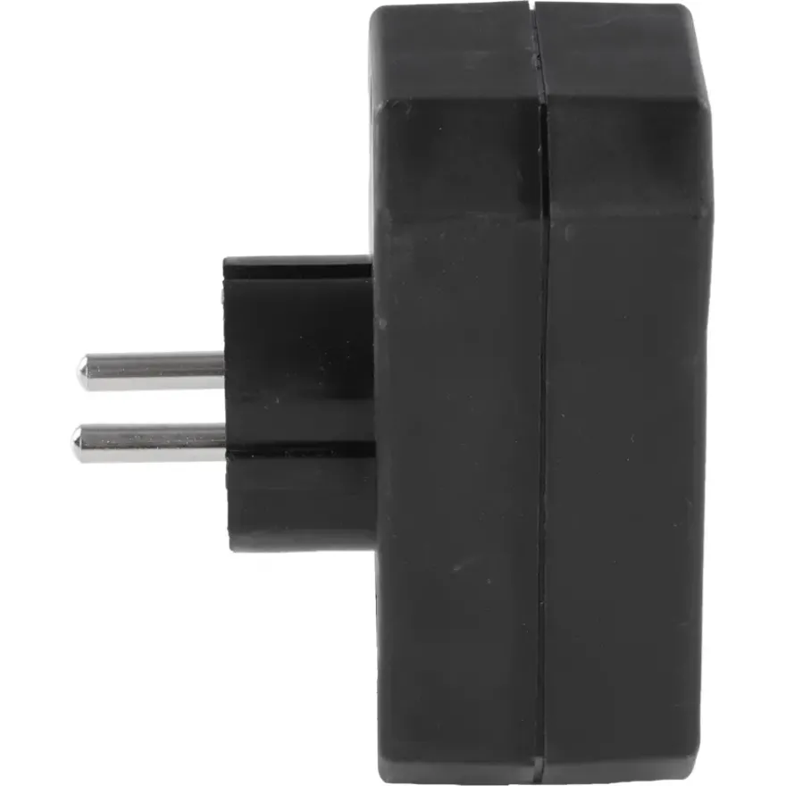 Verloopstekker 2x Euro + 1x RA Zwart