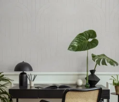 Viltpaneel gebogen lijnen beige 120x60 cm 2 stuks