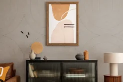 Viltpaneel 4 lijnen taupe 120x60 cm