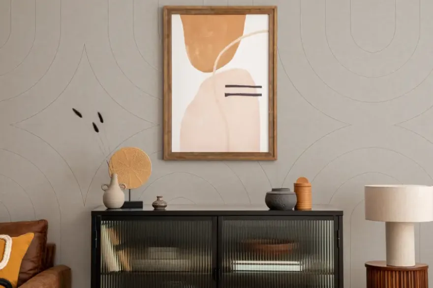 Viltpaneel 4 lijnen zand 120x60 cm