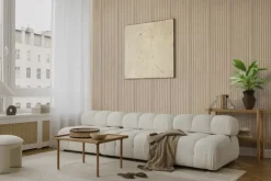 Viltpaneel met golf taupe 240x55 cm, dikte 3,5 mm, 2,64 m²