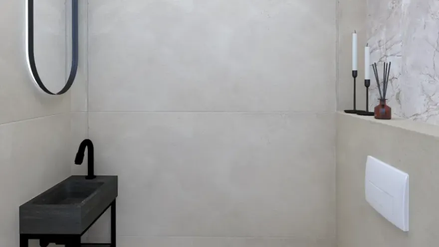 Vloertegel Tundra betonlook beige 60 x 120 cm keramiek 1,43 m²