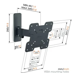 Vogel's TV-steun Full motion S - 19 t/m 43 inch