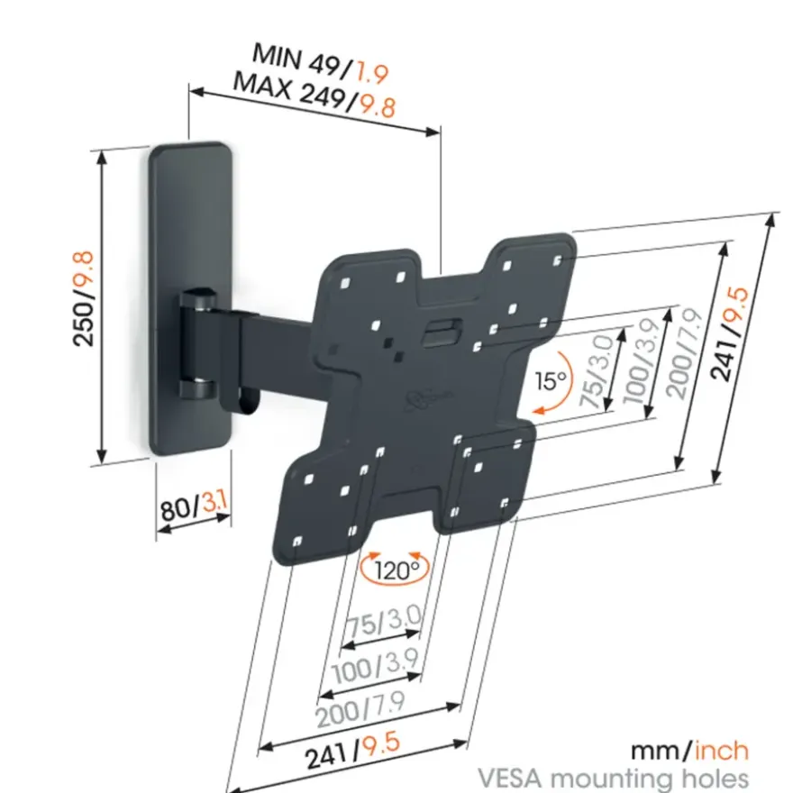 Vogel's TV-steun Full motion S - 19 t/m 43 inch