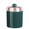 Voorraadpot groen met bolletje 20,5 x Ø 14 cm
