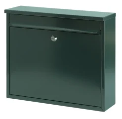 V-Part Wandbrievenbus groen staal - 31.5 cm