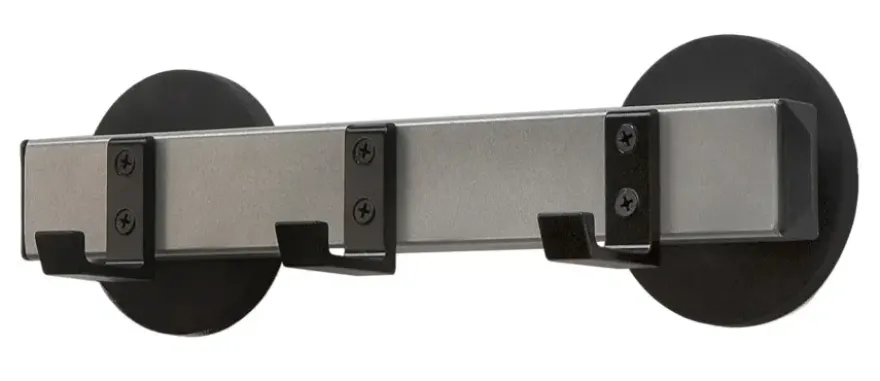 V-Part wandkapstok magnetisch met 3 haken - aluminiumgrijs / zwart