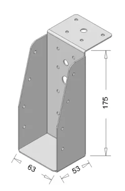Waelbers balkdrager met lange lip 63 x 175 mm verzinkt