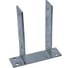 Waelbers paalhouder U-model op plaat 91x150 mm verzinkt