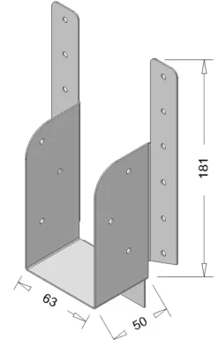 Waelbers raveeldrager met strip 190 x 63 mm verzinkt