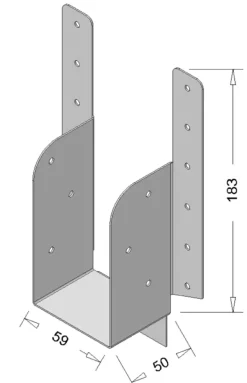 Waelbers raveeldrager met strip 190 x 59 mm verzinkt