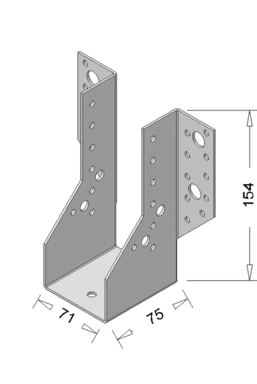 Waelbers raveeldrager zwaar 71 x 154,5 mm verzinkt