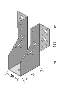 Waelbers raveeldrager zwaar 59 x 138 mm verzinkt