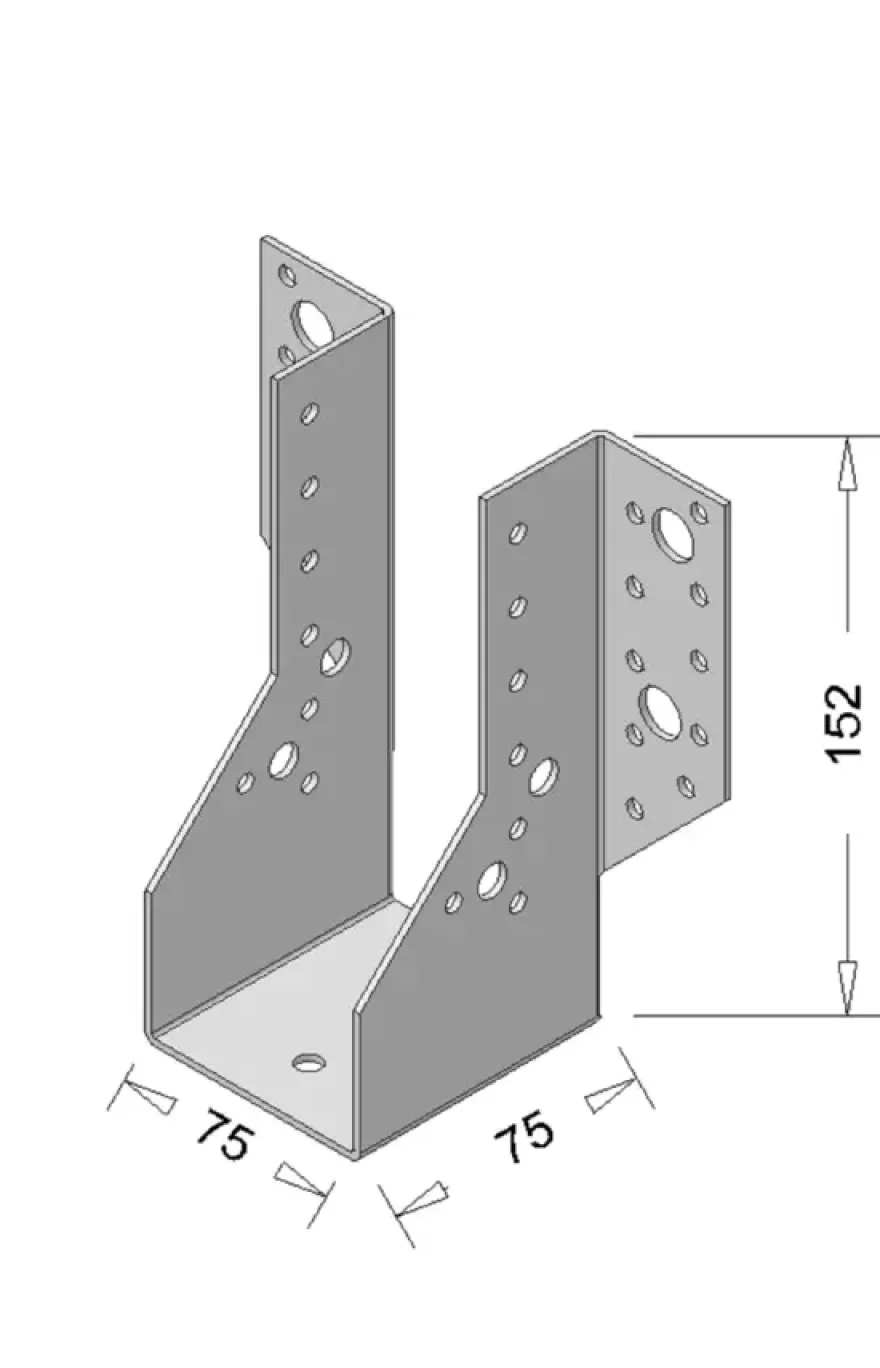 Waelbers raveeldrager zwaar 75 x 152 mm zwart
