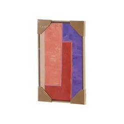 Wanddecoratie paars oranje 30x30x3,5cm