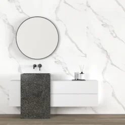 Wand/douche paneel kunststof Allora 260x90 cm wit marmer mat, dikte 5mm 2,34 m²