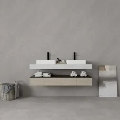 Wand/douche paneel kunststof Allora 260x90 cm grijs, dikte 5mm 2,34 m²