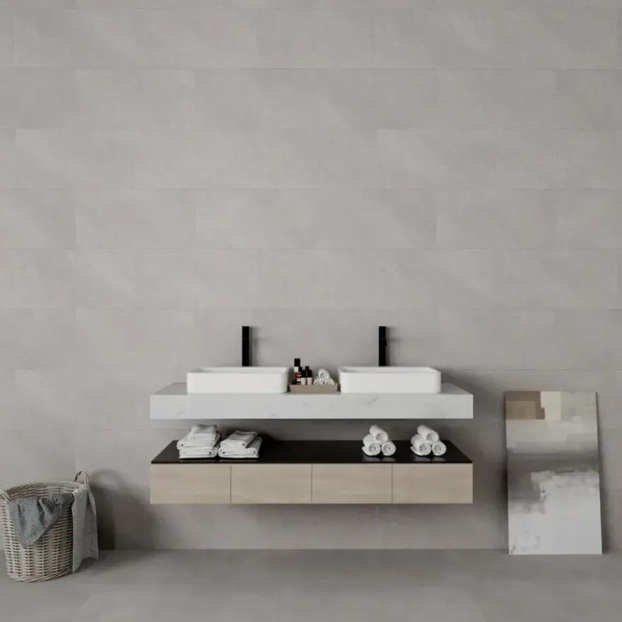 Wandtegel kunststof Allora 30,5x61 cm grijs, dikte 5mm 1,116 m²