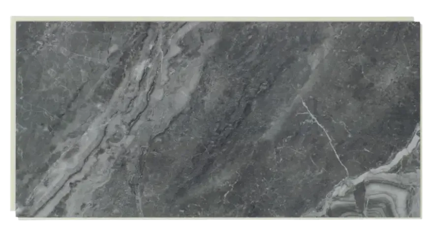 Wandtegel kunststof Allora 30,5x61 cm grijs marmer glans, dikte 5mm 1,116 m²