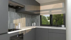 Wandtegel Luna grijs 5 cm x 25 cm keramiek 1,05 m²