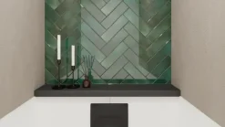 Wandtegel Lush groen 6,9 cm x 24 cm keramiek 0,53 m²