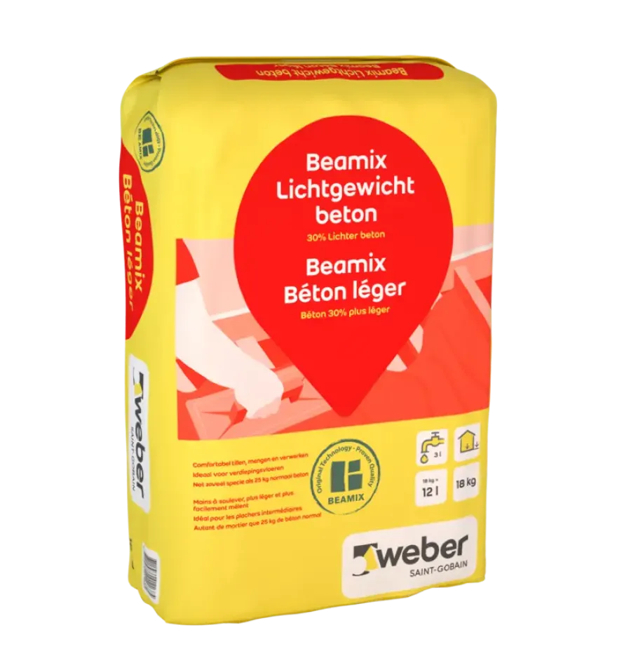 Weber Beamix lichtgewicht betonmortel grijs 18 kg