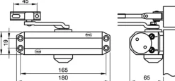 Yale Deurdranger 300-series 68 kg zilver