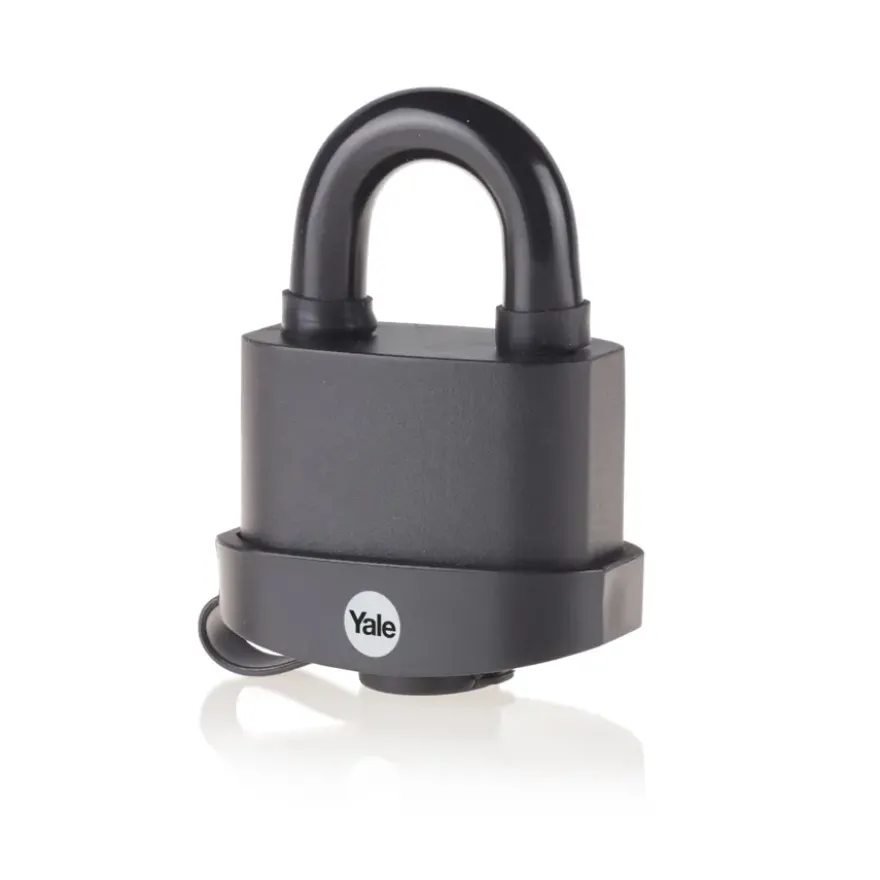 Yale Hangslot messing zware uitvoering 61 mm met zwarte body