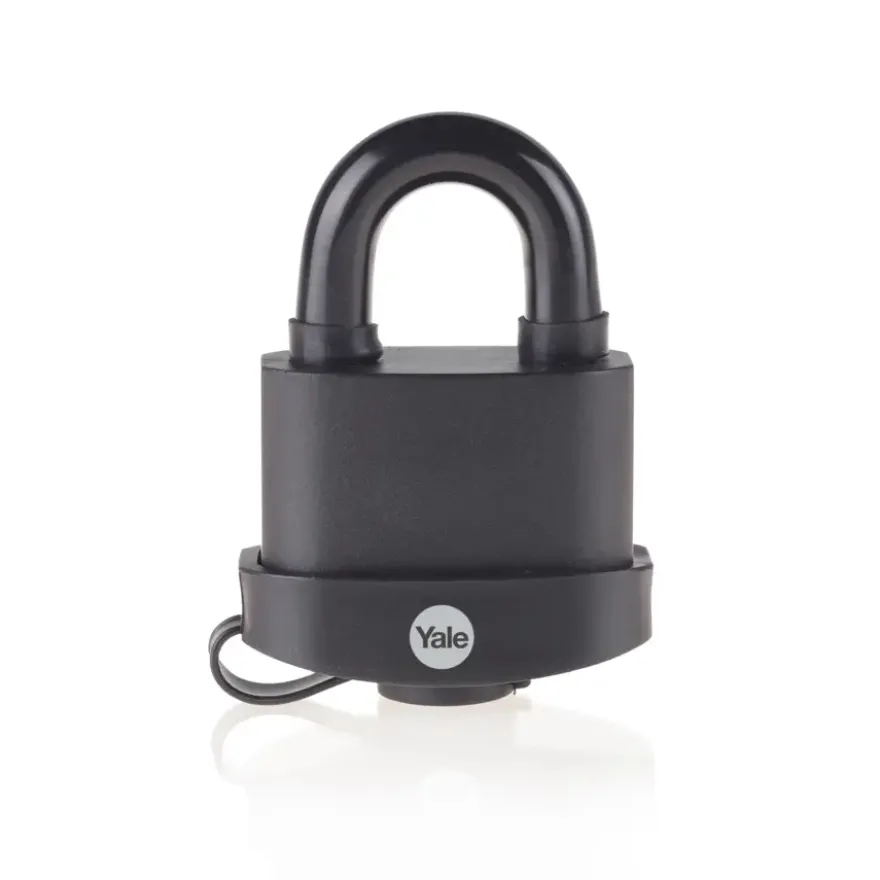 Yale Hangslot messing zware uitvoering 61 mm met zwarte body