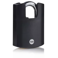 Yale Hangslot messing zware uitvoering 50 mm met zwarte body