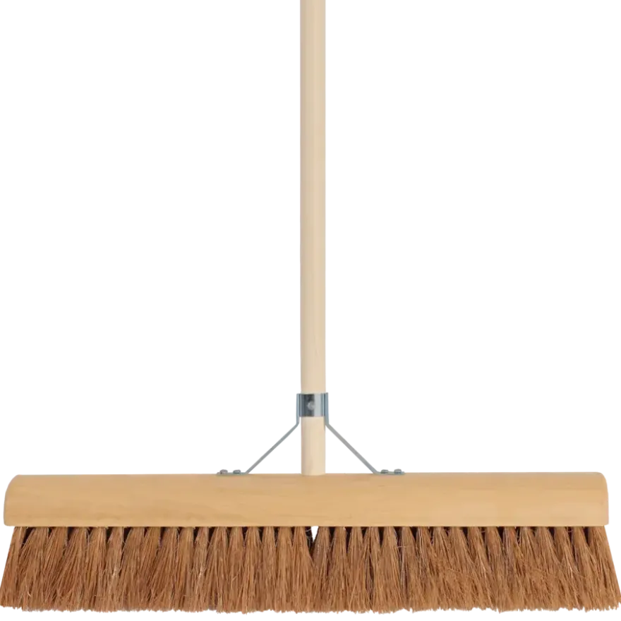 Zaalveger bezem kokos 60 cm met steel 160 cm