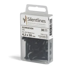 Zwarte schroeven voor lattenwand voor binnen met bitje (30 stuks)